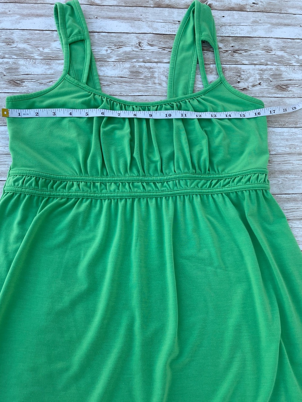North Face Sundress Chartreuse Green Sleeveless Tank Empire Waist Zip Pocket WL - Picture 7 of 16